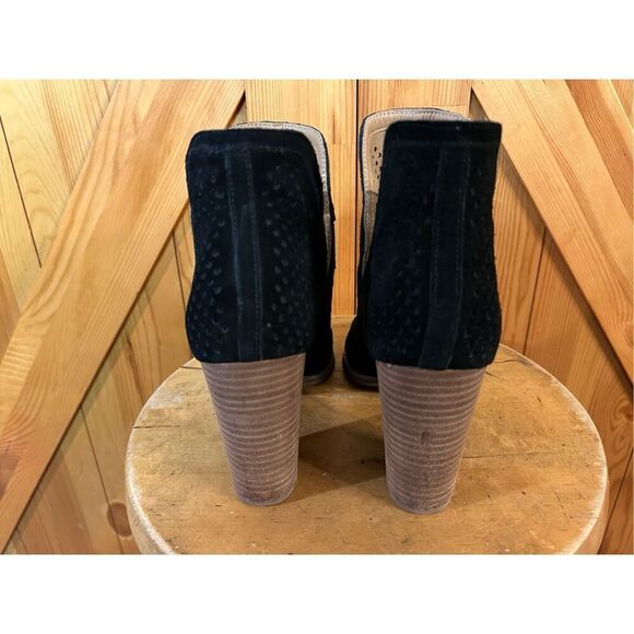 Lucky Brand Larise Cut Out Open Toe Ankle Bootie Womens Size 10M Black Slip On S - Picture 4 of 9